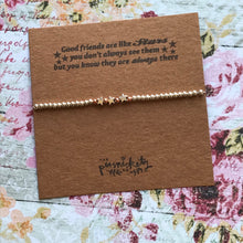 Load image into Gallery viewer, Charm Bracelet, Beaded Charm Bracelet, Good Friends are Like Stars, Star Charm, Silver Bracelet-2-The Persnickety Co