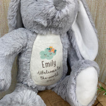 Load image into Gallery viewer, Personalised Bunny Rabbit Soft Toy - Welcome To The World