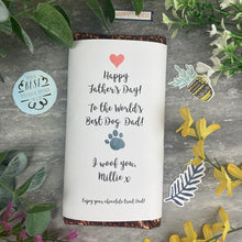 Load image into Gallery viewer, Best Dog Dad Father's Day Personalised Chocolate Bar