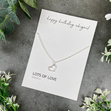 Load image into Gallery viewer, Dainty Heart Necklace - Happy Birthday