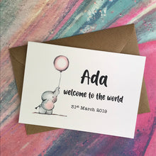 Load image into Gallery viewer, Personalised Welcome To The World Baby Girl Card-The Persnickety Co