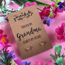 Load image into Gallery viewer, Forever My Grandma Always My Friend Heart Earrings-9-The Persnickety Co
