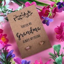 Load image into Gallery viewer, Forever My Grandma Always My Friend Heart Earrings-9-The Persnickety Co