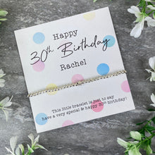 Load image into Gallery viewer, Happy 30th Birthday Beaded Bracelet-5-The Persnickety Co