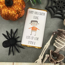Load image into Gallery viewer, Frankenstein Happy Halloween - Personalised Chocolate Bar