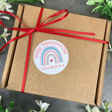 Load image into Gallery viewer, 24 Rainbow Valentine Stickers