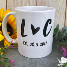 Load image into Gallery viewer, Personalised Couples Initial Mug