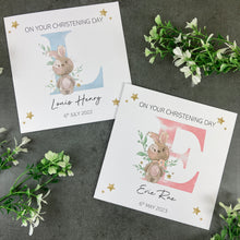 Load image into Gallery viewer, Personalised Rabbit Christening Card-The Persnickety Co