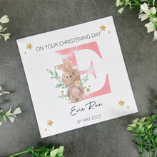 Load image into Gallery viewer, Personalised Rabbit Christening Card