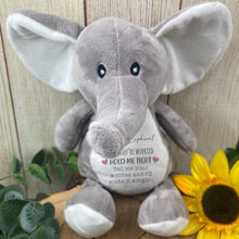 Load image into Gallery viewer, Personalised Grey Worry Elephant Soft Toy
