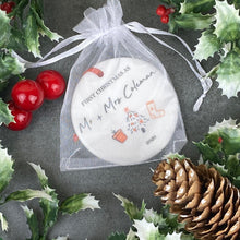 Load image into Gallery viewer, Personalised First Christmas As Mr & Mrs Hanging Decoration-3-The Persnickety Co