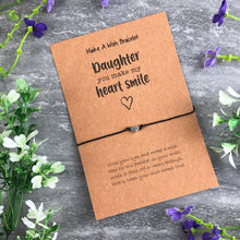 Load image into Gallery viewer, Daughter You Make My Heart Smile Wish Bracelet-2-The Persnickety Co