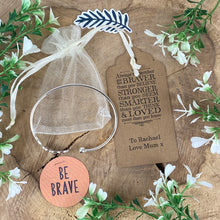 Load image into Gallery viewer, Always Remember You Are Braver Than You Believe Feather Bangle-The Persnickety Co