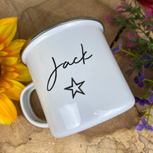 Load image into Gallery viewer, Personalised Enamel Star Mug