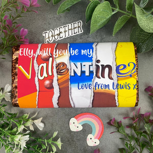 Personalised Will You Be My Valentine Chocolate Bar
