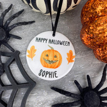 Load image into Gallery viewer, Happy Halloween Pumpkin Hanging Decoration-The Persnickety Co