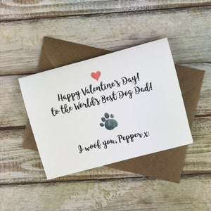 Happy Valentine's Day Worlds Best Dog Dad/Mum Paw Card-2-The Persnickety Co