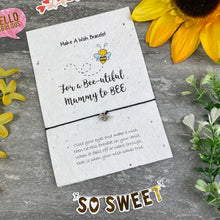 Load image into Gallery viewer, Mummy To Bee Wish Bracelet On Plantable Seed Card-10-The Persnickety Co