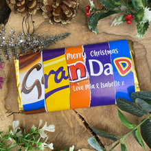 Load image into Gallery viewer, Merry Christmas  Grandad Novelty Personalised Chocolate Bar