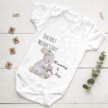 Load image into Gallery viewer, Personalised First Mothers Day Rabbit Baby Vest and Bib-The Persnickety Co
