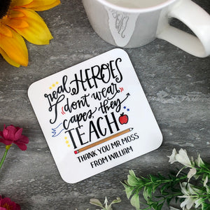 Personalised Teacher Coaster