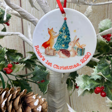 Load image into Gallery viewer, Woodland Friends 1st Christmas Hanging Decoration