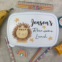 Load image into Gallery viewer, Personalised Roarsome Lion Lunch Box - Blue