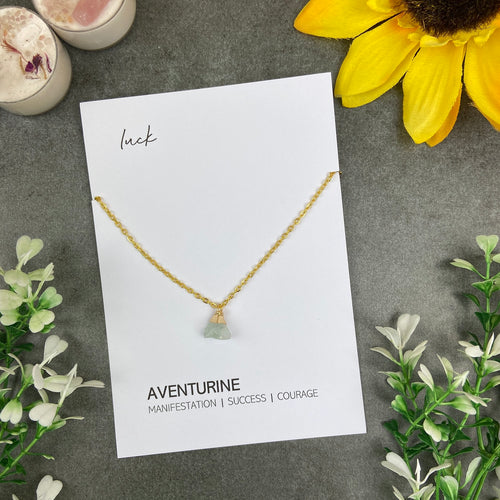 Dainty Crystal Necklace - Aventurine-The Persnickety Co