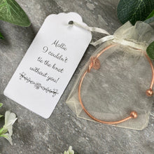 Load image into Gallery viewer, Wedding Knot Bangle With Initial Charm in Rose Gold-6-The Persnickety Co
