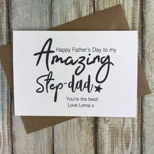 Load image into Gallery viewer, Happy Father's Day To My Amazing Step Dad You're The Best - Personalised Card-5-The Persnickety Co