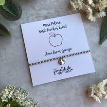 Load image into Gallery viewer, Beaded Charm Bracelet - Best Teacher / Teaching Assistant Ever-2-The Persnickety Co