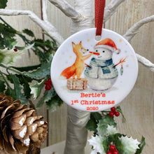Load image into Gallery viewer, Snowman 1st Christmas Hanging Decoration