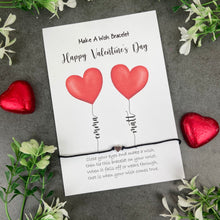 Load image into Gallery viewer, Happy Valentine's Day Balloon Names Wish Bracelet