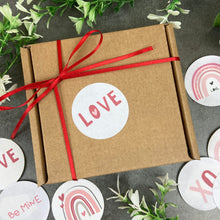Load image into Gallery viewer, 24 Love Valentine Stickers - Red & Pink