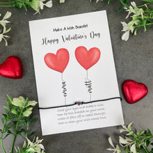 Load image into Gallery viewer, Happy Valentine's Day Balloon Names Wish Bracelet
