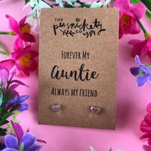 Load image into Gallery viewer, Forever My Auntie Always My Friend Heart Earrings-3-The Persnickety Co