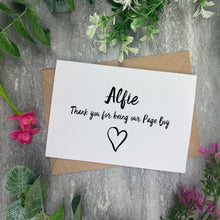 Load image into Gallery viewer, Personalised Page Boy Thankyou Card