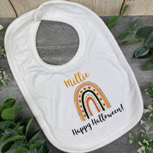 Load image into Gallery viewer, Happy Halloween Rainbow Bib-The Persnickety Co
