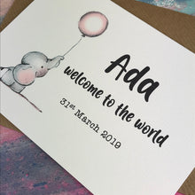 Load image into Gallery viewer, Personalised Welcome To The World Baby Girl Card-5-The Persnickety Co