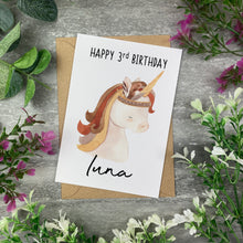 Load image into Gallery viewer, Boho Unicorn Birthday Card-The Persnickety Co