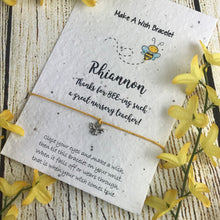 Load image into Gallery viewer, Nursery Teacher Wish Bracelet on Plantable Seed Card