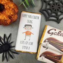 Load image into Gallery viewer, Frankenstein Happy Halloween - Personalised Chocolate Bar
