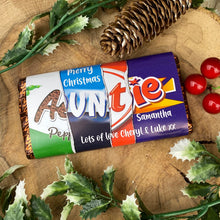Load image into Gallery viewer, Merry Christmas Auntie Novelty Personalised Chocolate Bar
