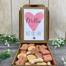Load image into Gallery viewer, Personalised Little Dog Treat Box - A Valentine's Treat!