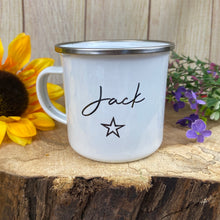 Load image into Gallery viewer, Personalised Enamel Star Mug