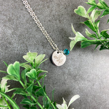 Load image into Gallery viewer, Birth Flower and Birthstone Necklace