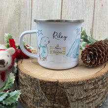 Load image into Gallery viewer, Personalised Polar Bear Enamel Mug-The Persnickety Co
