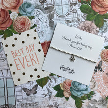 Load image into Gallery viewer, Beaded Charm Bracelet - Thank You For Being My Flower Girl-The Persnickety Co
