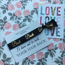 Load image into Gallery viewer, Hen Party Wristband / Hair Tie - Bride Tribe / Team Bride - Can Be Personalised With Any Name + FREE wristband, Hen Party,