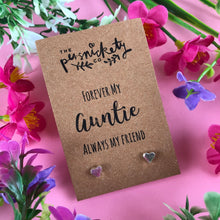 Load image into Gallery viewer, Forever My Auntie Always My Friend Heart Earrings-4-The Persnickety Co